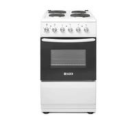 Haden HES050W 50cm Single Oven Electric Cooker in White Solid Plate