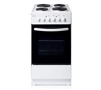 Haden HES50W Electric Cooker - Freestanding 52 Litre Cooker with 4 Solid Plate Rings - Single Cavity Oven - 50cm, White