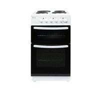 Haden HEST50W Electric Cooker - Freestanding 52 Litre Oven and Grill with 4 Plate Solid Plate Rings - Twin Cavity Electric Cooker - 50cm, White