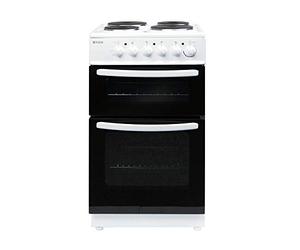 Haden HEST50W Electric Cooker - Freestanding 52 Litre Oven and Grill with 4 Plate Solid Plate Rings - Twin Cavity Electric Cooker - 50cm, White