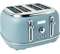 Haden Highclere Blue Toaster 4 Slice - Adjustable Browning Control - Removable Crumb Trays - Easy To Clean 4 Slice Toaster - Cord Storage - Stainless Steel Coated Housing Toaster
