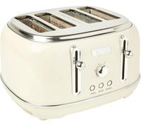 Highclere Cream 4 Slice Toaster - Electric Stainless Steel Toaster With Reheat And Defrost Functions Haden Cream One Size