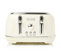 Haden Highclere Cream Toaster 4 Slice - Electric Stainless steel Toaster With Reheat And Defrost Functions - Easy To Clean - Removable Crumb Trays