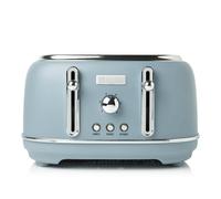 Haden Highclere Blue Toaster 4 Slice - Adjustable Browning Control - Removable Crumb Trays - Easy To Clean 4 Slice Toaster - Cord Storage - Stainless