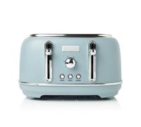Haden Highclere Blue Toaster - 4 Slice Electric Stainless-Steel Toaster With Reheat And Defrost Functions - 1370-1630W