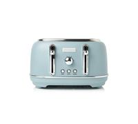 Haden Highclere Toaster - Electric Stainless-Steel Toaster with Reheat and Defrost Functions - 1370-1630W, Four Slice, Blue - CF41