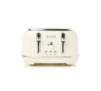 Haden Highclere Cream 4 Slice Toaster - Electric Stainless Steel Toaster With Reheat & Defrost Functions Haden Cream