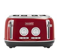 Haden Jersey Retro 4 Slice Toaster, Coated Stainless Steel, Red