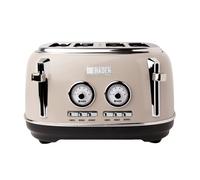 Haden Jersey Retro 4 Slice Toaster, Coated Stainless Steel, Putty Beige