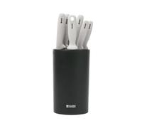 Haden Knife Set with Block - Stainless Steel Kitchen Knives for Chopping, Slicing, and Cutting, Includes Sharpener and Scissors - Durable, Compact Knife Set with Block for Small Kitchens