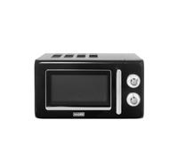 Haden Retro 700W Microwave, Black, 17L
