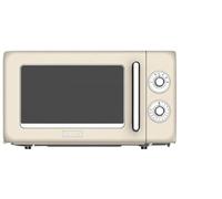 Haden Retro Microwave Oven, 17L Capacity, 700W Power, Manual Dial Control, 6 Power Levels, 30 Minute Timer, Glass Turntable, Ivory Color, Countertop Installation