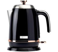 Haden Salcombe Black Kettle - 1.7L Cordless Kettle - Fast Boil 3KW - Stainless Steel with Quiet Operation, Auto Shut-Off, Boil-Dry Protection, Removable Limescale Filter, Ergonomic Handle