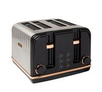 Haden Salcombe 4 Slice Toaster, Black & Copper - 191168