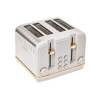 Salcombe Grey & Copper Toaster 4 Slice - Adjustable Browning Control, Retro Style, Wide Slot Stainless Steel Housing - Self-Centering Function - Easy to Clean Grey 2300W