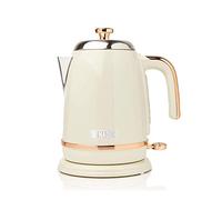 Haden Salcombe Cream Kettle - 1.7L, Rapid Boil, Auto Shut-off, Cordless Base - Lightweight Stainless Steel Electric Kettle, BPA Free - Easy To Use - Easy Pour Spout