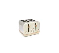 Haden Salcombe Toaster - Electric Stainless-Steel Toaster with Reheat and Defrost Functions - Four Slice, 1900-2300W, Cream & Copper - CE05