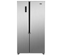 HADEN Side-by-Side Fridge Freezer, 442L Total Capacity, No Frost, Silver, HFFA442S Glass Shelves