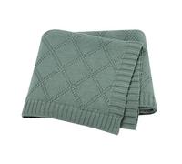 Hadetoto 100% Cotton Baby Blanket for Girls Boys - Dark Green