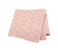 Hadetoto Baby Cellular Blanket 100% Cotton Blankets Knitted Baby Blanket Breathable Pram/Travel/Moses Basket for Outdoor(100x80cm) (Pink1)