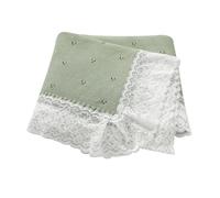 Hadetoto Knit Baby Blanket Cotton Soft Lace Crochet Cellular Blankets Baby Essentials for Newborn Girls Boy, 82x102cm (Light Green)