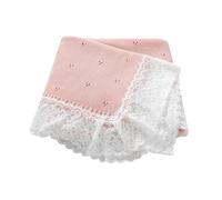 Hadetoto Knit Baby Blanket Cotton Soft Lace Crochet Cellular Blankets Baby Essentials for Newborn Girls Boy, 82x102cm (Pink)