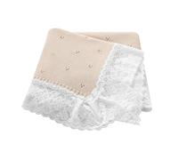 Hadetoto Knit Baby Blanket Cotton Soft Lace Crochet Cellular Blankets Baby Essentials for Newborn Girls Boy, 82x102cm (Khaki)