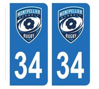 HADEXIA Car Registration Plate Sticker 34 Montpellier Rugby