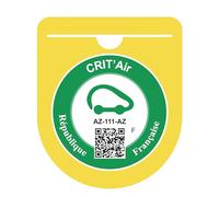 HADEXIA Crit'Air Vignette Holder - Self-Adhesive Windshield Pouch for French Crit'Air Sticker - Yellow (Sticker NOT Included)