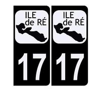 HADEXIA Self-Adhesive Car Number Plate Sticker 17 Île de Ré Black