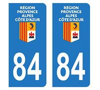 HADEXIA Self-Adhesive Number Plate Registration Stickers for Car Region 84 Vaucluse Logo Provence-Alpes-Côte d'Azur