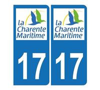 HADEXIA Self-Adhesive Number Plate Sticker for Car 17 Charente Maritime