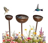 Hadgdg Bird Bath | Metal Garden Decoration - 3 Piece Set Garden Rain Catcher | for Yard, Patio, Lawn, Walkway, Balcony, Deck, Pond