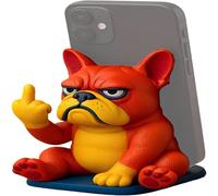 Hadghdf Funny Bulldog Phone Holder, Rebel Middle Finger Bulldog Phone Holder, Cute Cartoon Animal Cell Phone Stand, Unique Desk Accessory For Desk Home Office, Compatible With All Smartphones (A)