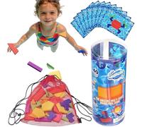 Hadghdf Pool Diving Game, Underwater Puzzle Pool Toy, Dive & Collect Swimming Puzzle Game With Colorful Blocks, Includes 40 Multi-Shape Sinking Toys, Summer Pool Party Challenge For Family, Friend