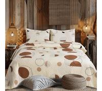Hadi London 3Pcs Patchwork Quilted Bedspreads with 2 Shams | Reversible Floral Print | Lightweight Quilt Comfort | Fits Double and King Size Beds 220x240cm | 30 Unique Designs (MILAN-108)