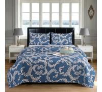 Hadi London 3Pcs Patchwork Quilted Bedspreads with 2 Shams | Reversible Floral Print | Lightweight Quilt Comfort | Fits Double and King Size Beds 220x240cm | 30 Unique Designs