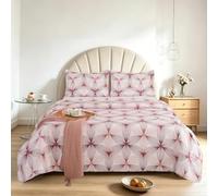 Hadi London 3Pcs Patchwork Quilted Bedspreads with 2 Shams | Reversible Floral Print | Lightweight Quilt Comfort | Fits Double and King Size Beds 220x240cm | 30 Unique Designs