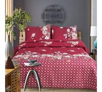 Hadi London 3Pcs Patchwork Quilted Bedspreads with 2 Shams | Reversible Floral Print | Lightweight Quilt Comfort | Fits Double and King Size Beds 220x240cm | 30 Unique Designs (MILAN-130)