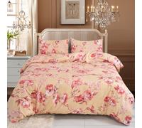 Hadi London 4 Piece Bedding Set Duvet Cover Fitted Sheet with Pillow Cases Soft Brushed Microfibre Printed Complete Bed Sets in Single Double and King Size (MADRID-113-2, Single)