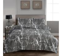 Hadi London 4 Piece Bedding Set Duvet Cover Fitted Sheet with Pillow Cases Soft Brushed Microfibre Printed Complete Bed Sets in Single Double and King Size (MADRID-107, King (U.K. Standard))