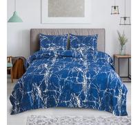 Hadi London 4 Piece Bedding Set Duvet Cover Fitted Sheet with Pillow Cases Soft Brushed Microfibre Printed Complete Bed Sets in Single Double and King Size (MADRID-105, Double)