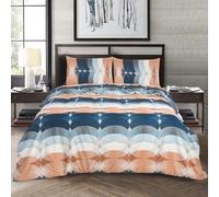 Hadi London 4 Piece Bedding Set Duvet Cover Fitted Sheet with Pillow Cases Soft Brushed Microfibre Printed Complete Bed Sets in Single Double and King Size (MADRID-118, Double)