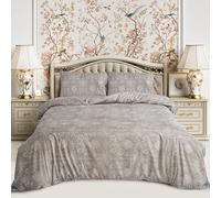 Hadi London 4 Piece Bedding Set Duvet Cover Fitted Sheet with Pillow Cases Soft Brushed Microfibre Printed Complete Bed Sets in Single Double and King Size (MADRID-114, Single)