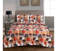 Hadi London 4 Piece Bedding Set Duvet Cover Fitted Sheet with Pillow Cases Soft Brushed Microfibre Printed Complete Bed Sets in Single Double and King Size (MADRID-116, Double)