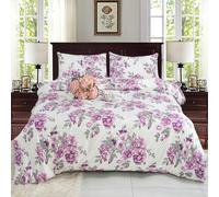 Hadi London 4 Piece Bedding Set Duvet Cover Fitted Sheet with Pillow Cases Soft Brushed Microfibre Printed Complete Bed Sets in Single Double and King Size (MADRID-120-2, Double)