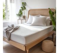 HADI LONDON Bamboo Waterproof Mattress Protector for Single Double King Size Bed Ultra Soft Breathable Anti Allergy Quilted Super King Mattress Cover with 30 cm Deep Fitted Pocket (White, Super King)