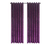 Hadi London Crushed Velvet Curtains for Bedroom Living Room Kitchens A pair of fully lined, beautifully made shades with an eyelet ring top velvet curtains. (PURPLE, 66X90)