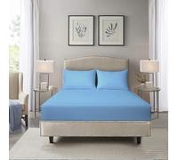 HADI LONDON Microfiber Deep Fitted Sheets 40cm - King Size, Super King, Double, Single Bed Sheets | Ultra Soft & Durable Bedding Set - Fit for All Beds (Sky Blue, King)