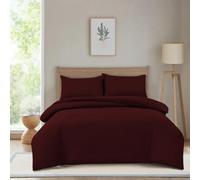Hadi London Microfibre Duvet Cover Set Single Double King Soft Breathable Brushed Bedding Set Quilt Cover with 2 Matching Pillowcase (Red, King)